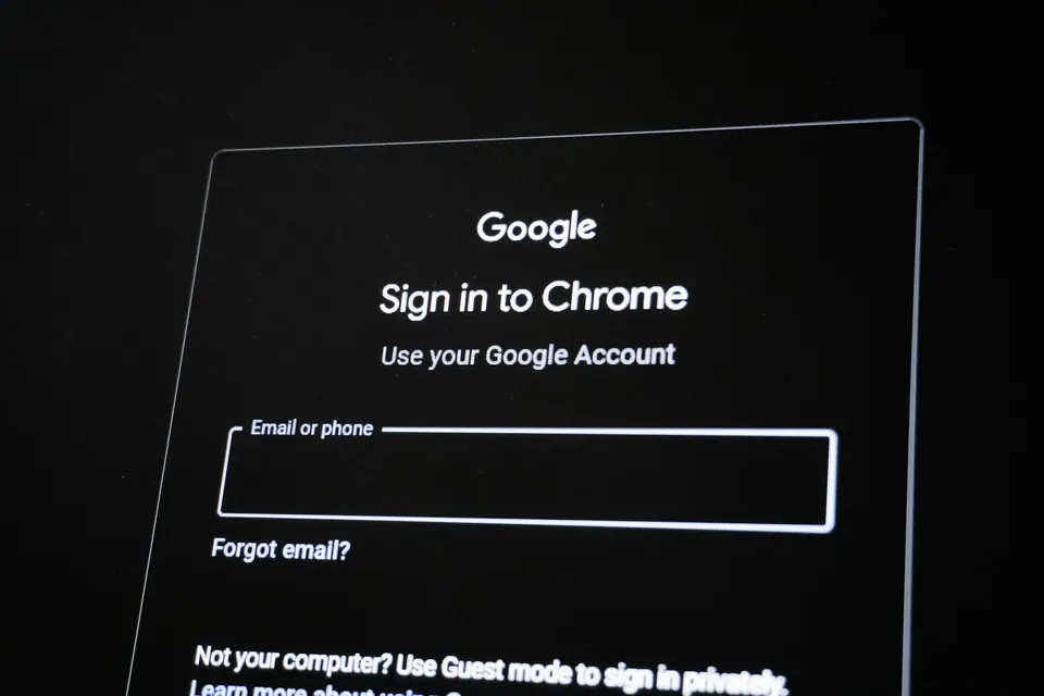 The Chrome browser sign-in page displayed on a computer screen